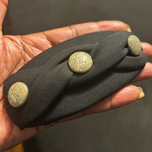 Elegant Black Hairband with Gold Accents